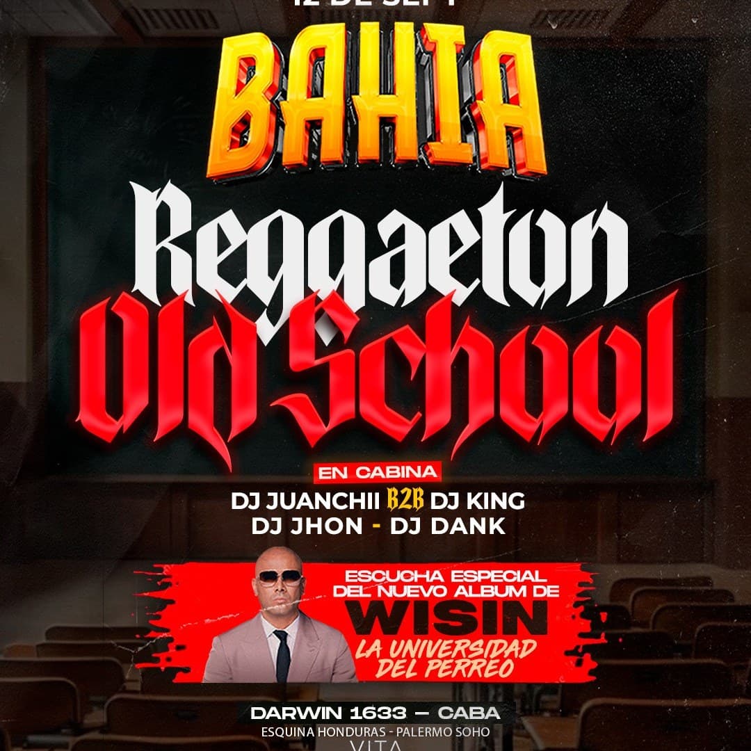 Portada de Sab 12/9 - BAHIA Reggaeton Old especial WISIN